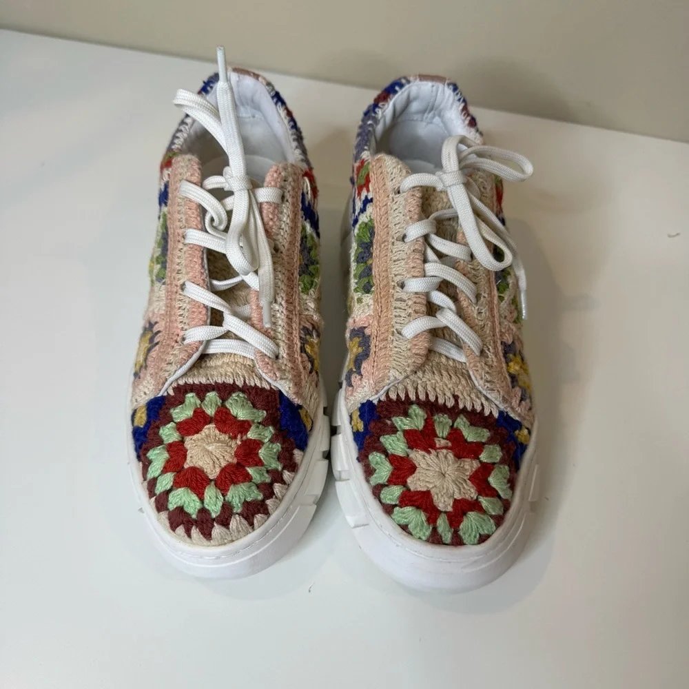 Free People catch me if you can crochet sneakers in multi Size 38